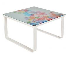 ts-ideen Mesa auxiliar con diseño PUZZLE 6 mm mesa de cafe 55 x 55 cm
