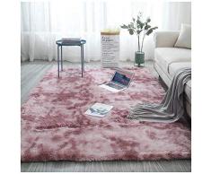 ZIXINGA Shaggy Alfombras de Pelo Largo Moderna Antideslizante Sala de Estar Alfombra Suaves Pink 80X160cm