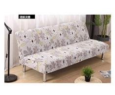 VGUYFUYH Blanco Patrones Florales Armless Plegado Sofá Cama Sofá Cubierta Poliéster Paquete Completo Elasticidad Antideslizante Home Universal Sofá Cubierta Moda Retro Un Conjunto Duradero A