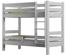 Literas de cama Sophie, 2 camas, de madera de pino, marco de 160 x 80 cm, madera, Blanco, 160x80
