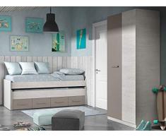 Miroytengo Pack Muebles Dormitorio Juvenil Color Unisex Cama Nido y Armario somieres incluidos