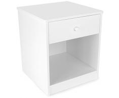 Mesita de Noche Madera Cajón Para Niños Mesilla Mesa Rincón Estilo Nórdico Acabado Dormitorio Cuarto de Niños Un Conjunto de Muebles Estilo Clásico Alta Calidad Blanco Brillo