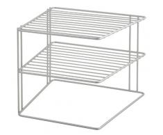 Metaltex 364002095 Palio - Estantería esquinera para armario (2 baldas, 25 x 25 x 19 cm), color plateado