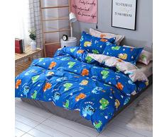 Chickwin Juego de Ropa de Cama 3 Piezas para Cama 150cm Poliéster Funda de edredón 240 * 220cm Funda de Almohada 50 * 75cm Estilo Cactus (Cama 150cm, Dibujos Animados)