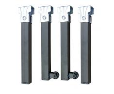 IMEX EL ZORRO Juego 4 Patas somier con Ruedas, Metal, Neutro, 35x3.5X3.5 cm