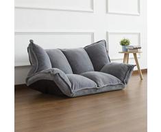 CC.Stars Espuma de Memoria tapizada Convertible Acolchada,Sillón de Tatami Multifuncional, Cama Doble Plegable, Silla de computadora Dulce, Dormitorio pequeño sofá Gris