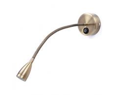 meanyee flexible wandles Leuchten/Noche Lámpara de mesa con interruptor, 1 * 3 W CREE LED, bronce