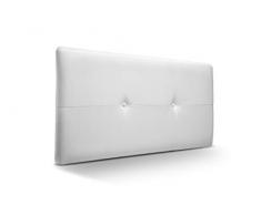 Cabecero de Madera Jazmin, tapizado Acolchado en Polipiel Color Blanco. Cabeceros Madera para Dormitorio | Cama Matrimonio | Cama Juvenil | Camas de 105 cm, 90 cm, 80 cm