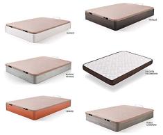 HOGAR24 ES Cama Completa - Colchón Viscobrown Reversible + Canape Abatible de Madera Color Roble Cambrian, 105x190 cm