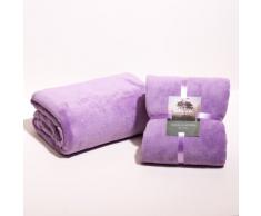 Sancarlos - Manta lisa microfibra, Lila, Cama de 150, Tamaño 235x240 cm