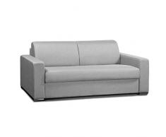 ITALIAN SPIRIT Sofá Convertible de 2 a 3 plazas, Modelo Allure de 20 cm, somier de láminas de 120 cm, Renatonisi, Piel de Vacuno, Gris Claro