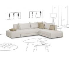 Modernist Creation Olivier Lapidus - Sofá de esquina derecho convertible Pashmina, color crema