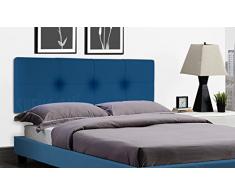 SUENOSZZZ - Cabecero Square Tapizado en Polipiel para Colgar.Medida 145x57 cm. (Camas de 105-120-135-140 cm) Color Azul.