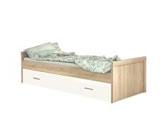 HomeSouth - Cama Nido Juvenil, Dos Camas de habitación y/o Dormitorio, Color Cambria y Blanco, Modelo Lara, Medidas: 197 cm (Largo) x 98 cm (Ancho) x 58 cm (Alto)