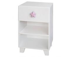 Bainba Mesita de Noche Infantil, Rosa, 57 x 32 x 34 cm
