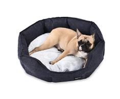 AmazonBasics Cama redonda para mascotas, de tamaño grande, gris