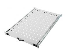 DIGITUS Professional - Baldas extraíbles para armarios de 483 mm (19) - DN-19 TRAY-2-1000 - Accesorio delantero y trasero, carga 65 kg, desde 1000 mm profundidad, 1 unidades de altura, color gris