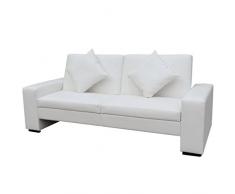 Festnight Sofá con Respaldo Plegado Sofá Cama Blanco