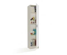FORES - 007141O - Mueble armario multiusos 1 puerta, color Blanco, medidas: 182 x 37 x 37 cm de profundidad