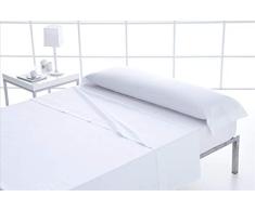 ForenTex - Juego de sábanas, (S-Blanco), 100% algodón, Blancas, Cama de 90 cm, Pieles sensibles, lo Natural y ecológico es Siempre un acierto, 144 Hilos