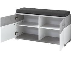 Germania 3772 gw-topix Zapatero, Madera, Color Blanco/hormigón Look diseño, 40 x 96 x 50.4 cm