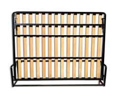 Wallbedking Cama De Matrimonio Abatible Horizontal 150 x 200 cm (Cama Doble Estilo Murphy Bed, Cama Plegable, sofá Cama, Mueble Cama Oculta).