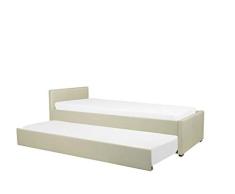 Beliani Cama Nido con somier Beige 90x200 cm MARMANDE