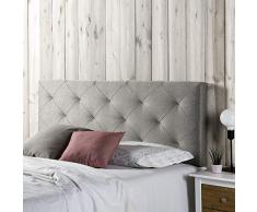 marckonfort Cabecero tapizado Milano 140X60, Rombos en Tela Gris, 8 cm de Grosor