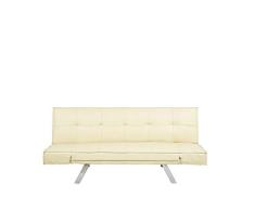 Sofá Convertible de Piel sintética Beige BRISTON Petit
