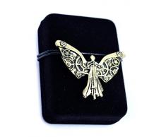 Caja de terciopelo - de cazadores de Ciudad de hueso lámpara de techo collar con colgante en forma de ángel Tessa Clockwork cazador de sombras colección Clary Fray