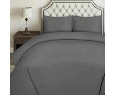 Utopia Bedding Juego de Funda de Edredón - Microfibra Funda de Nórdica y 2 Fundas de Almohada - (Cama 105, 200x200cm, Gris)