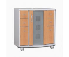 Posseik 5418 33 Nizza - Armario para pila de baño, color blanco y haya