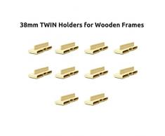 10 soportes dobles de plástico de 38 mm para somieres de madera