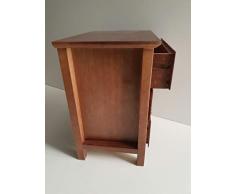 Muebles Pejecar Mesita de Noche de 3 cajones Fabricada en Madera Maciza de Pino Silvestre Acabado Nogal