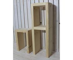 Mesa auxiliar de madera taburete Mesa accesorios), color natural