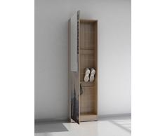 Abitti Zapatero recibidor Roble con Espejo 180cm, con serigrafia Manhattan