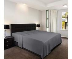 Utopia Bedding Sábana Encimera - Microfibra Cepillada - (Gris, Cama 150, 266 x 259 cm)