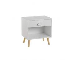 Mesilla de Noche Infantil Blanca de Madera Moderna para Dormitorio Child - LOLAhome