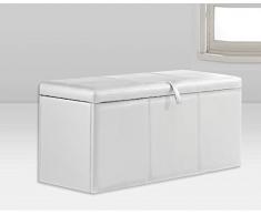 Adec (Universal) - Baúl tapizado en similpiel color blanco, dimensiones 0,90 largo x 0,40 altura x 0,0,40 profundidad