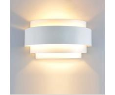 Unimall Aplique de Pared LED Moderna Lámpara de Pared en Interior Iluminacion de Pared de Noche en Hogar Bombilla Incluída para Dormitorio, Studio, Hogar Decoración, Porche, Closet Garaje (B)