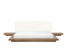 Beliani Cama Estilo japonés Madera Clara 180x200 cm Zen