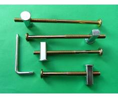 2 – 8 Pernos de la Cama 120 mm YZP Heavy Duty 8 mm./Repuesto/Kits de fijación. Cuadrado Final/Bloque Tuercas. Metal litera. Llave Allen?, Metal, Plateado, Set 4 with Allen Key