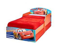 Cars Infantil con Espacio de Almacenamiento Debajo de la Cama, Madera, Azul y Rojo, 59.00x142.00x77.00 cm