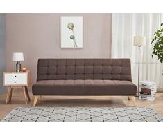 AmazonBasics - Sofá cama de tres plazas, 180 x 86 x 81, marrón rústico