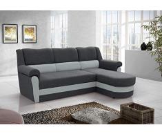 Don Baraton anticrisis.net Sofá Chaise Longue Cama con arcón - Parma (Gris, Chaise Longue Derecha)