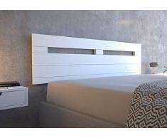 LA WEB DEL COLCHON - Cabecero de Madera Rústico Provenza para Cama de 150 (160 x 44 cms.) Blanco nórdico | Cabeceros Madera | Dormitorio Matrimonio | Cabezal Cama |Estilo nórdico