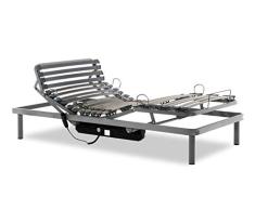 Gerialife® Cama Articulada Eléctrica con Motor Doble (90x190, Plateado)