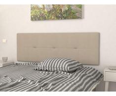LA WEB DEL COLCHON Cabecero de Cama tapizado Acolchado Camile 160 x 55 cms Apto para Camas de 140, 150 y 160 Textil Poliester Beige Incluye herrajes para Colgar con regulador de Altura