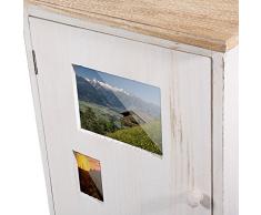 Rebecca srl Mesa de Noche Comoda 1 Puerta 2 Cajones REBECCA FAMILY Madera Blanco Beige Gris Moderno Entrada Baño (Cod. RE4480)
