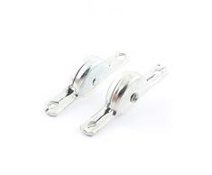 Para armario de puertas correderas riel sola rueda plata 6 piezas